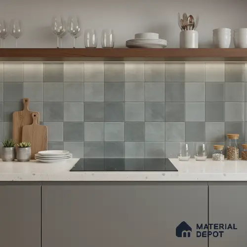 Faux Subway Wall Tile TL 06554 B Dove Aqua Decor 2 ft x 1 ft Ceramic Glossy Finish - 8 mm | Suitable for Living Room, Kitchen & Bathroom