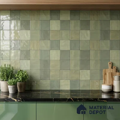 Highlighter Wall Tile TL 06554 Dove Green Decor 2 ft x 1 ft Ceramic Glossy Finish - 8 mm | Suitable for Living Room, Kitchen & Bathroom (Sample)