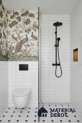 Subway Wall Tile TL 06555 C Messi Grey Line 2 ft x 1 ft Ceramic Glossy Finish - 8 mm | Suitable for Kitchen & Bathroom | Please Expect a Slight Variation of Pattern (Sample)