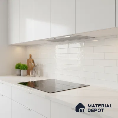 Faux Subway Wall Tile TL 06556 C Cluster Mint 2 ft x 1 ft Ceramic Glossy Finish - 8 mm | Suitable for Kitchen, Bathroom, Dining Area | Please Expect a Slight Variation of Pattern