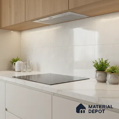 Marble Wall Tile TL 06558 B Etania Silver 2 ft x 1 ft Ceramic Glossy Finish - 8 mm | Suitable for Living Room, Kitchen & Bathroom (Sample)