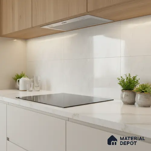 Marble Wall Tile TL 06558 B Etania Silver 2 ft x 1 ft Ceramic Glossy Finish - 8 mm | Suitable for Living Room, Kitchen & Bathroom
