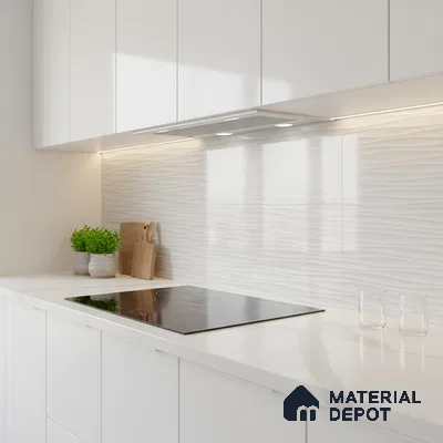 Highlighter Wall Tile TL 06558 Etania Silver Waves 2 ft x 1 ft Ceramic Glossy Finish - 8 mm | Suitable for Living Room, Kitchen & Bathroom (Sample)