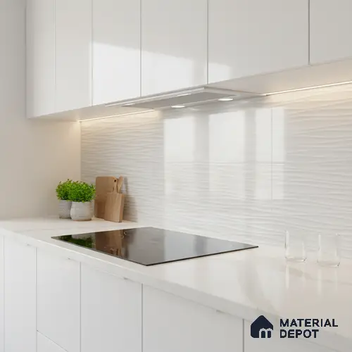 Highlighter Wall Tile TL 06558 Etania Silver Waves 2 ft x 1 ft Ceramic Glossy Finish - 8 mm | Suitable for Living Room, Kitchen & Bathroom