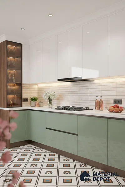Subway Wall Tile TL 06560 B Sarkel Pearl 2 ft x 1 ft Ceramic Glossy Finish - 8 mm | Suitable for Kitchen & Bathroom | Please Expect a Slight Variation of Pattern (Sample)