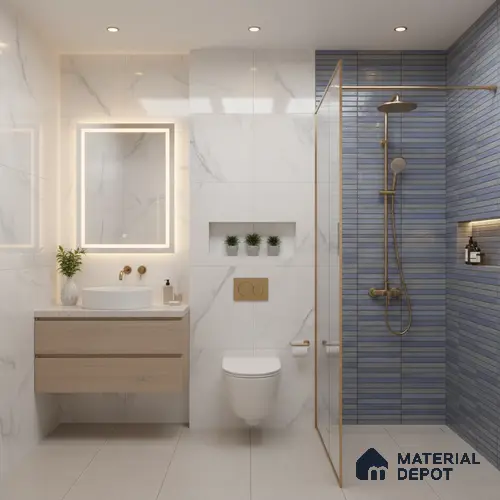 Subway Wall Tile TL 06560 Sarkel Blue 2 ft x 1 ft Ceramic Glossy Finish - 8 mm | Suitable for Kitchen & Bathroom | Please Expect a Slight Variation of Pattern