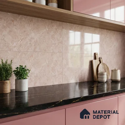 Marble Wall Tile TL 06561 C Sapeza Verde DK 2 ft x 1 ft Ceramic Glossy Finish - 8 mm | Suitable for Living Room, Kitchen & Bathroom (Sample)