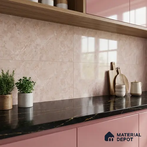 Marble Wall Tile TL 06561 C Sapeza Verde DK 2 ft x 1 ft Ceramic Glossy Finish - 8 mm | Suitable for Living Room, Kitchen & Bathroom
