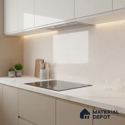 Marble Wall Tile TL 06561 D Raton Beige 2 ft x 1 ft Ceramic Glossy Finish - 8 mm | Suitable for Living Room, Kitchen & Bathroom (Sample)