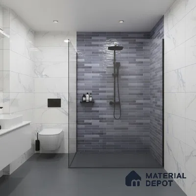 Stacked Stone Wall Tile TL 06562 C Bangkok Marine 2 ft x 1 ft Ceramic Glossy Finish - 8 mm | Suitable for Living Room, Kitchen & Bathroom (Sample)