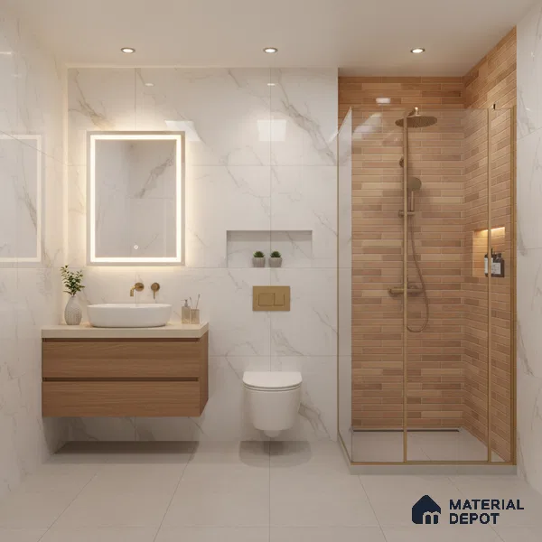 Stacked Stone Wall Tile TL 06562 F Bangkok Orange 2 ft x 1 ft Ceramic Glossy Finish - 8 mm | Suitable for Living Room, Kitchen & Bathroom