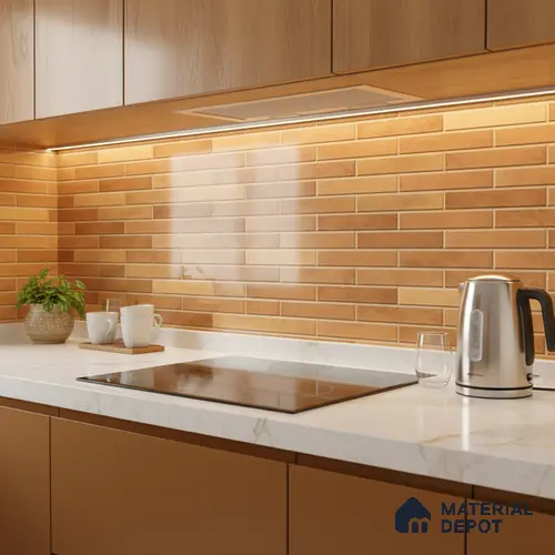 Stacked Stone Wall Tile TL 06562 F Bangkok Orange 2 ft x 1 ft Ceramic Glossy Finish - 8 mm | Suitable for Living Room, Kitchen & Bathroom