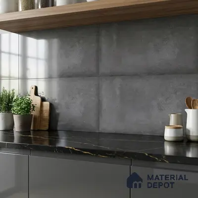 Stone Wall Tile TL 06567 B Mood Dark Grey 2 ft x 1 ft Ceramic Glossy Finish - 8 mm | Suitable for Living Room, Kitchen & Bathroom
