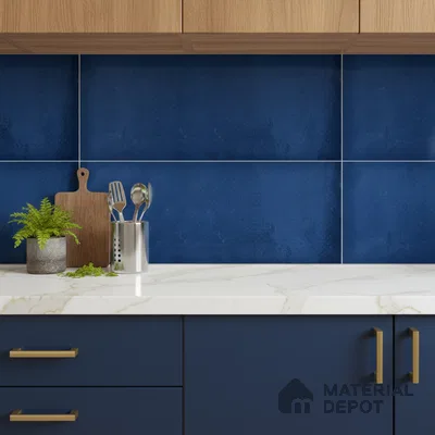 Stone Wall Tile TL 06569 Mood Dark Blue 2 ft x 1 ft Ceramic Glossy Finish - 8 mm | Suitable for Living Room, Kitchen & Bathroom