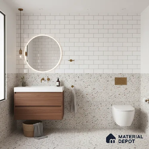 Faux Subway Wall Tile TL 06570 8022 LT 2 ft x 1 ft Ceramic Glossy Finish - 8 mm | Suitable for Kitchen, Bathroom & Balcony Walls | Please Expect a Slight Variation of Pattern