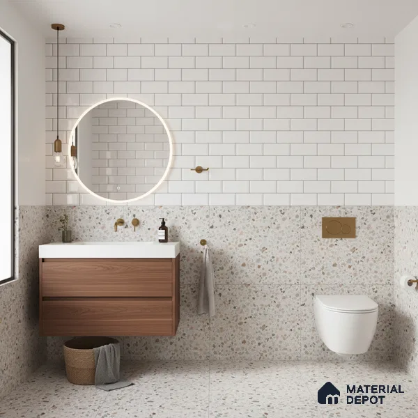 Faux Subway Wall Tile TL 06570 8022 LT 2 ft x 1 ft Ceramic Glossy Finish - 8 mm | Suitable for Kitchen, Bathroom & Balcony Walls | Please Expect a Slight Variation of Pattern (Sample)