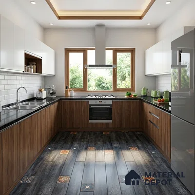 Wood Look Floor Tile TL 06572 Sequoia Azul 35 Inch x 6 Inch Vitrified Matte Finish - 9 mm | Suitable for Living Room, Kitchen & Bedroom | 2-3 mm Spacer is Mandatory (Sample)