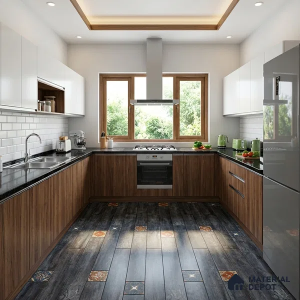 Wood Look Floor Tile TL 06572 Sequoia Azul 35 Inch x 6 Inch Vitrified Matte Finish - 9 mm | Suitable for Living Room, Kitchen & Bedroom | 2-3 mm Spacer is Mandatory (Sample)