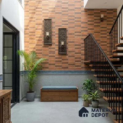 Brick Wall Tile TL 06580 Manhattan Perla 2 ft x 1 ft Ceramic Matte Finish - 9 mm | Suitable for Courtyard, Stair Lobby wall, Balcony, Elevation (Sample)