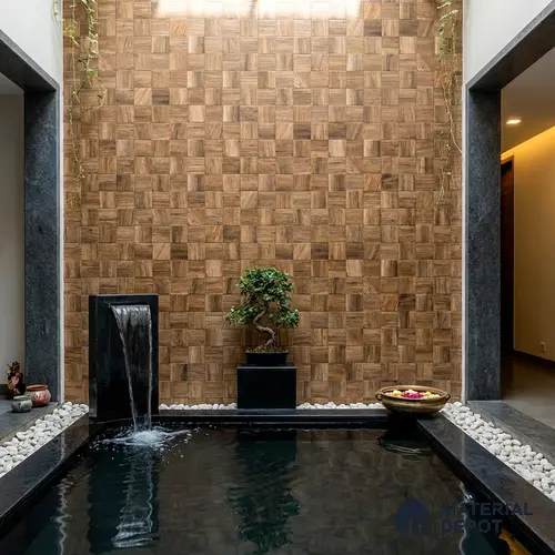 Wood Wall Tile TL 06586 B Hartwood Pizarra 2 ft x 1 ft Ceramic Matte Finish - 9 mm | Suitable for Courtyard, Foyer, Balcony, Elevation