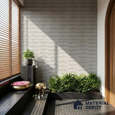 Stone Wall Tile TL 06589 Marlstone Sand 2 ft x 1 ft Ceramic Matte Finish - 9 mm | Suitable for Balcony, Foyer, Elevation, Courtyard (Sample)