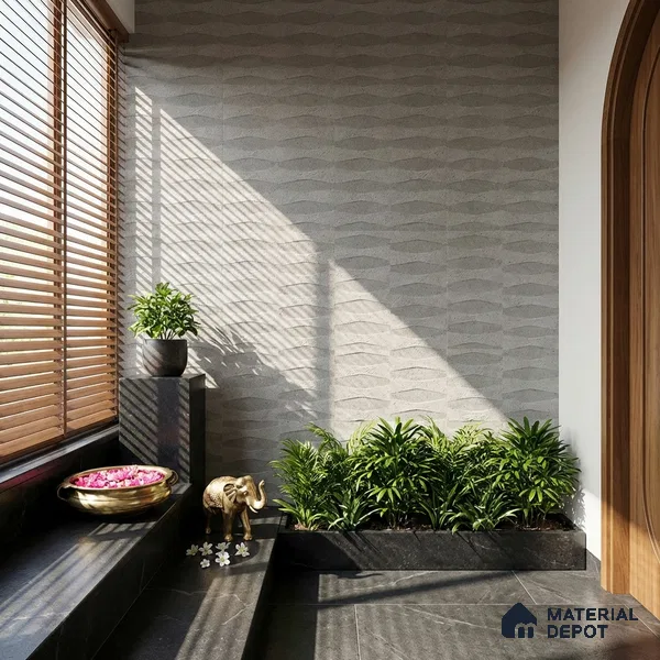 Stone Wall Tile TL 06589 Marlstone Sand 2 ft x 1 ft Ceramic Matte Finish - 9 mm | Suitable for Balcony, Foyer, Elevation, Courtyard (Sample)