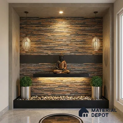 Stacked Stone Wall Tile TL 06590 B Montblanc Perla 2 ft x 1 ft Ceramic Matte Finish - 9 mm | Suitable for Foyer, Balcony, Elevation, Courtyard