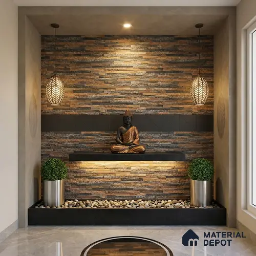 Stacked Stone Wall Tile TL 06590 B Montblanc Perla 2 ft x 1 ft Ceramic Matte Finish - 9 mm | Suitable for Foyer, Balcony, Elevation, Courtyard