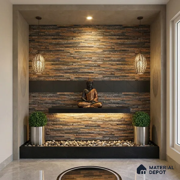 Stacked Stone Wall Tile TL 06590 B Montblanc Perla 2 ft x 1 ft Ceramic Matte Finish - 9 mm | Suitable for Foyer, Balcony, Elevation, Courtyard
