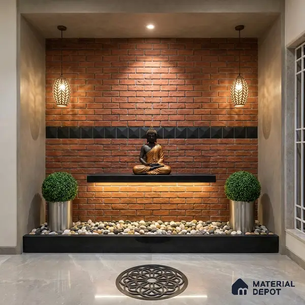 Brick Wall Tile TL 06594 D Brick Line Arena 2 ft x 1 ft Ceramic Matte Finish - 9 mm | Suitable for Foyer, Balcony, Elevation, Courtyard