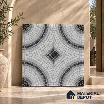 Moroccan Wall & Floor Tile TL 06602 Veleta Arte 2 ft x 2 ft Vitrified Matte Finish - 9 mm | Suitable For Kitchen, Foyer, Balcony | Please Expect a Slight Variation of Pattern
