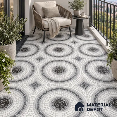 Moroccan Wall & Floor Tile TL 06602 Veleta Arte 2 ft x 2 ft Vitrified Matte Finish - 9 mm | Suitable For Kitchen, Foyer, Balcony | Please Expect a Slight Variation of Pattern