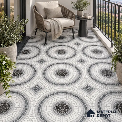 Moroccan Wall & Floor Tile TL 06602 Veleta Arte 2 ft x 2 ft Vitrified Matte Finish - 9 mm | Suitable For Kitchen, Foyer, Balcony | Please Expect a Slight Variation of Pattern