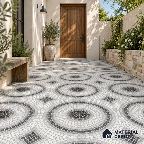 Moroccan Wall & Floor Tile TL 06602 Veleta Arte 2 ft x 2 ft Vitrified Matte Finish - 9 mm | Suitable For Kitchen, Foyer, Balcony | Please Expect a Slight Variation of Pattern