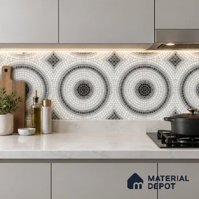 Moroccan Wall & Floor Tile TL 06602 Veleta Arte 2 ft x 2 ft Vitrified Matte Finish - 9 mm | Suitable For Kitchen, Foyer, Balcony | Please Expect a Slight Variation of Pattern