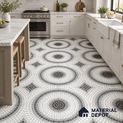 Moroccan Wall & Floor Tile TL 06602 Veleta Arte 2 ft x 2 ft Vitrified Matte Finish - 9 mm | Suitable For Kitchen, Foyer, Balcony | Please Expect a Slight Variation of Pattern
