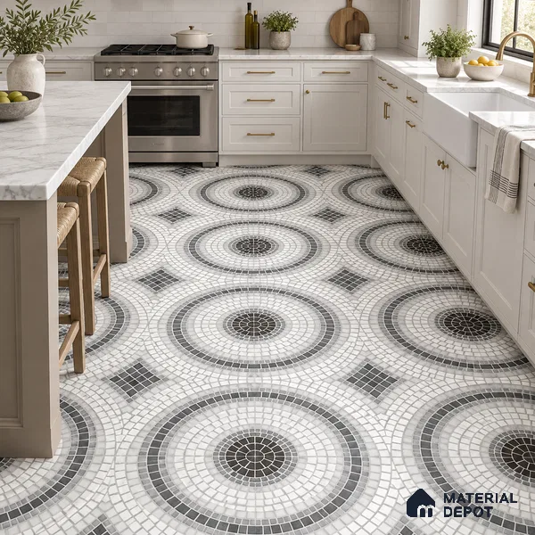 Moroccan Wall & Floor Tile TL 06602 Veleta Arte 2 ft x 2 ft Vitrified Matte Finish - 9 mm | Suitable For Kitchen, Foyer, Balcony | Please Expect a Slight Variation of Pattern