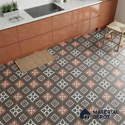 Moroccan Floor & Wall Tile TL 06603 C  2 ft x 2 ft  Vitrified Matte Finish Tile - 9 mm | Suitable For Kitchen, Balcony, Dining Area | Please Expect a Slight Variation of Pattern