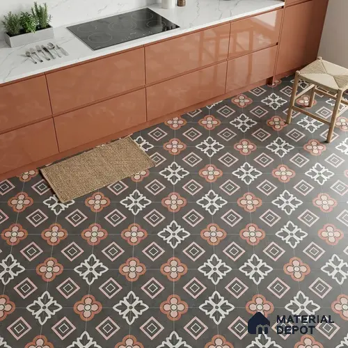 Moroccan Floor & Wall Tile TL 06603 C 2 ft x 2 ft Vitrified Matte Finish Tile - 9 mm | Ideal for Living Room, Bedroom, Bathroom | Please Expect a Slight Variation of Pattern
