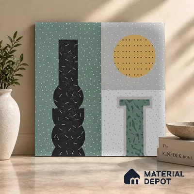Moroccan Look Wall & Floor Tile TL 06606 Atlas Gray Decor 2 ft x 2 ft Vitrified Matte Finish - 9 mm | 4 Piece Layout | Suitable For Balcony, Bathroom, Balcony | Please Expect a Slight Variation of Pattern
