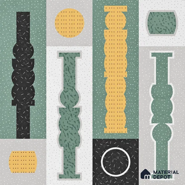 Moroccan Look Wall & Floor Tile TL 06606 Atlas Gray Decor 2 ft x 2 ft Vitrified Matte Finish - 9 mm | 4 Piece Layout | Suitable For Balcony, Bathroom, Balcony | Please Expect a Slight Variation of Pattern