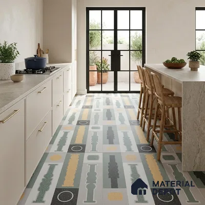 Moroccan Look Wall & Floor Tile TL 06606 Atlas Gray Decor 2 ft x 2 ft Vitrified Matte Finish - 9 mm | 4 Piece Layout | Suitable For Balcony, Bathroom, Balcony | Please Expect a Slight Variation of Pattern