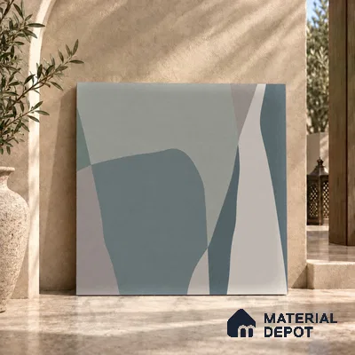 Moroccan Wall & Floor Tile TL 06608 Shapes Gray 2 ft x 2 ft Vitrified Matte Finish - 9 mm | Suitable For Balcony, Bathroom, Dining Area | Please Expect a Slight Variation of Pattern