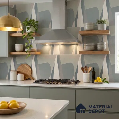 Moroccan Wall & Floor Tile TL 06608 Shapes Gray 2 ft x 2 ft Vitrified Matte Finish - 9 mm | Suitable For Balcony, Bathroom, Dining Area | Please Expect a Slight Variation of Pattern