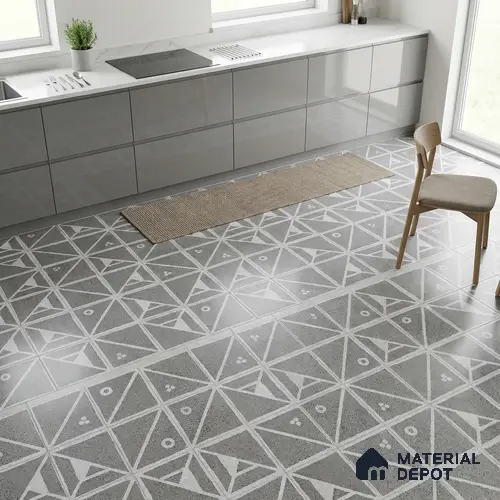 Patterned Wall & Floor Tile TL 06610 Orenate Retro Decor 2 ft x 2 ft Vitrified Matte Finish - 9 mm | Suitable for Living Room, Balcony, Courtyard | Please Expect a Slight Variation of Pattern