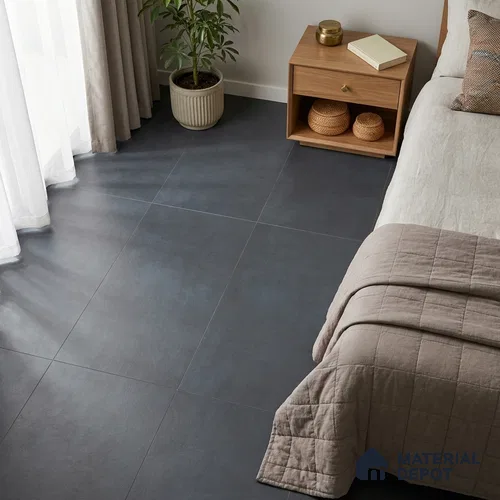 Punch Wall & Floor Tile TL 06612 J 4 ft x 2 ft Black Vitrified Matte Finish Tile - 9 mm | Ideal for Living Room, Bedroom, Bathroom, Kitchen