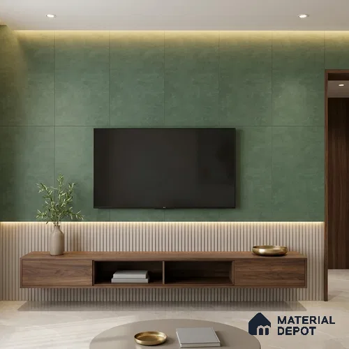 Cement Look Wall & Floor Tile TL 06614 F Neutral Verde 4 ft x 2 ft Vitrified Matte Finish - 9 mm | Random 4 | Suitable for Living Room, Bedroom, Bathroom, Kitchen, Dining