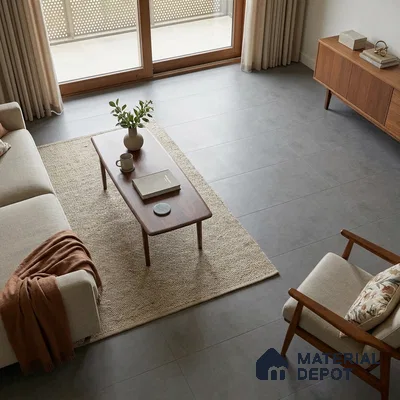 Stone Wall & Floor Tile TL 06614 N 4 ft x 2 ft Grey Vitrified Matte Finish Tile - 9 mm | Ideal for Living Room,Bedroom,Bathroom,Kitchen