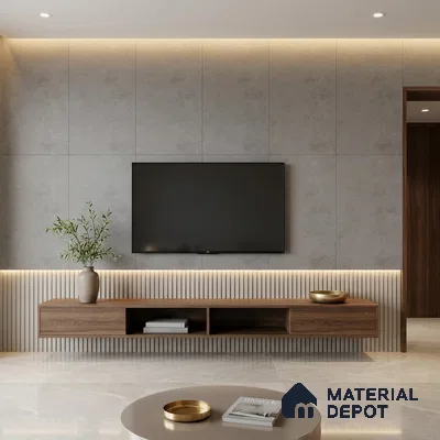 Stone Wall & Floor Tile TL 06614 N 4 ft x 2 ft Grey Vitrified Matte Finish Tile - 9 mm | Ideal for Living Room,Bedroom,Bathroom,Kitchen