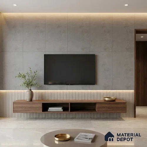 Stone Wall & Floor Tile TL 06614 N 4 ft x 2 ft Grey Vitrified Matte Finish Tile - 9 mm | Ideal for Living Room,Bedroom,Bathroom,Kitchen